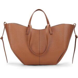 Chic Faux Leather Tote Bag for Women - Trendy Fall Handbag With Magnetic Closure